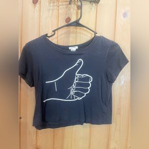 Forever21 Thumbs UP & DOWN Crop Top